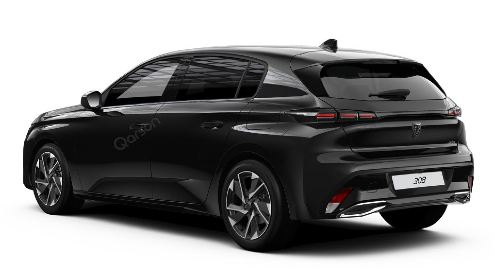 Peugeot 308 5D Widok z tyłu z lewej strony pod kątem 130 stopni