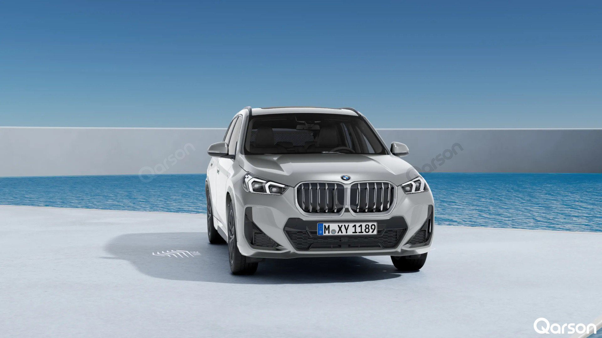 BMW X1 Widok auta przedni prawy bok kąt 330 stopni